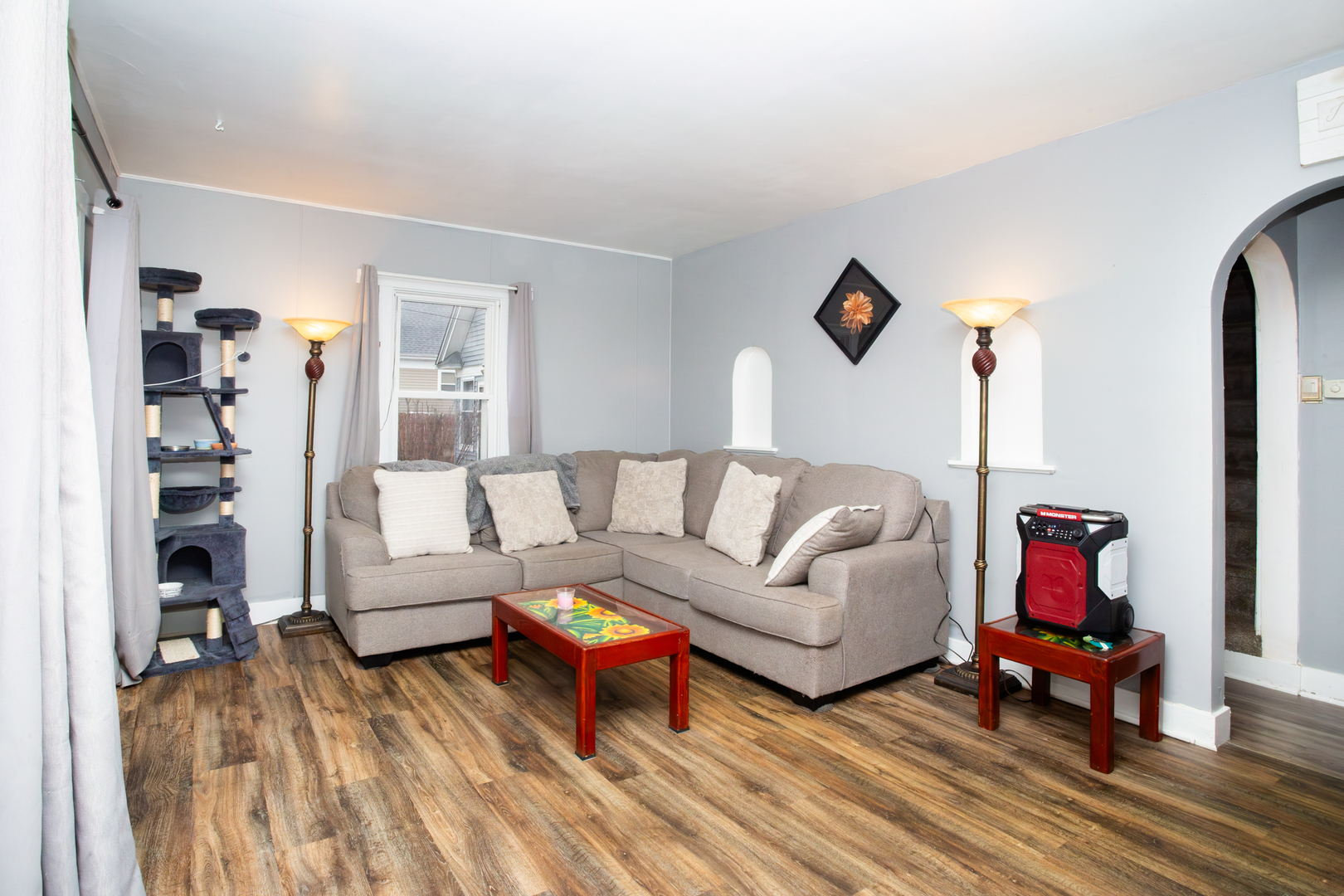 683 Columbia Avenue Elgin, IL 60120 - Photo 4 of 29 a living room with furniture and a wooden floor