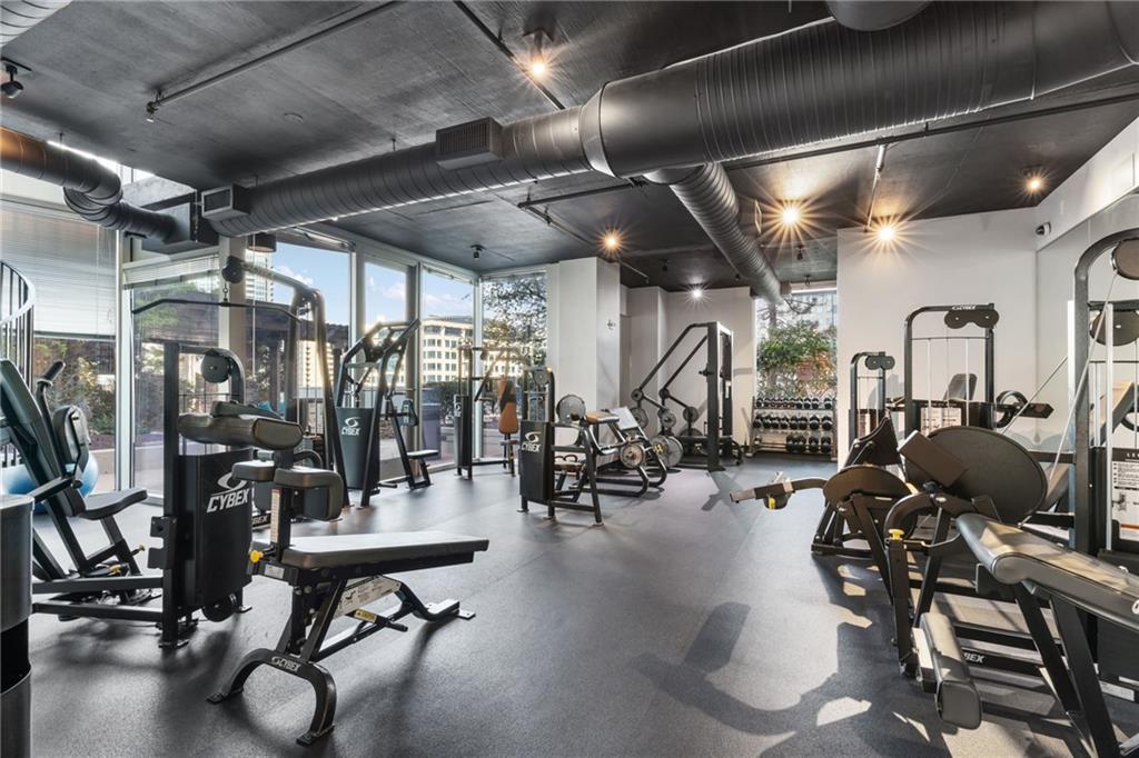 3324 Peachtree Road Northeast, Unit 1813 Atlanta, GA 30326 - Photo 27 of 34 a view of a room with gym equipment