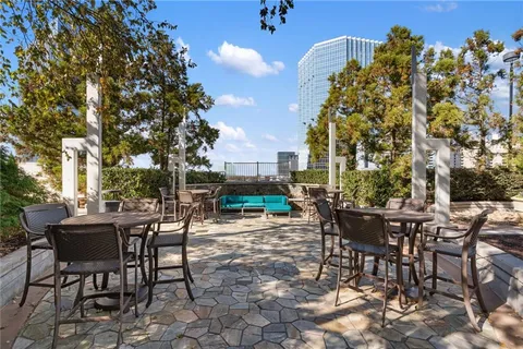 a view of a tables and chairs in the patio