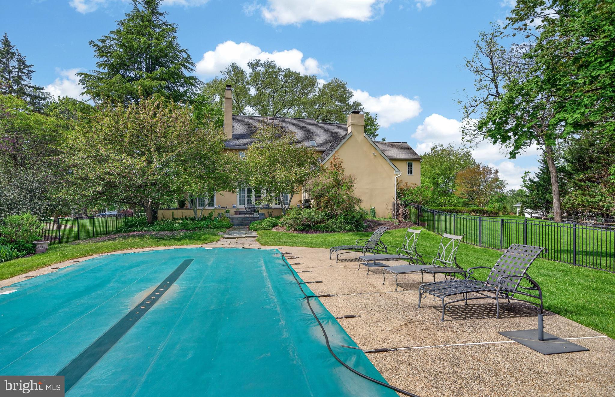 11 Harrison Drive Newtown Square, PA 19073 - Photo 72 of 80 Serene backyard oasis with pool cover.