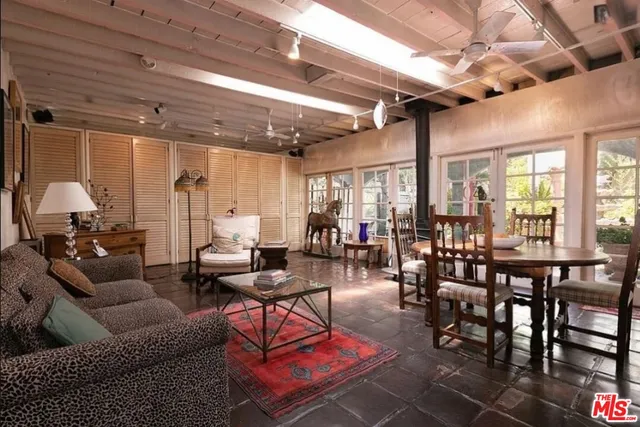 a front view of a house with patio