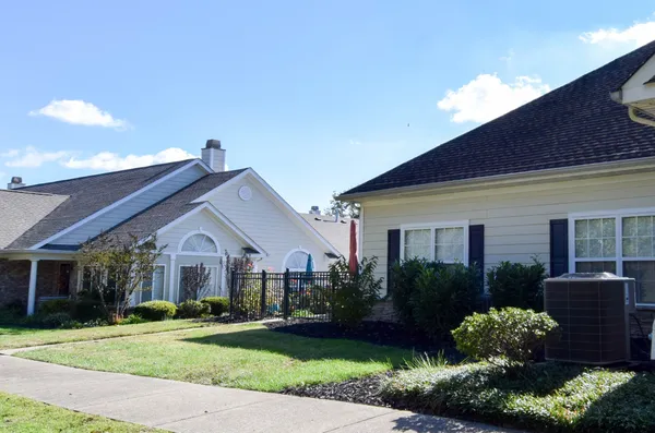 a view of a yard with an outdoor space
