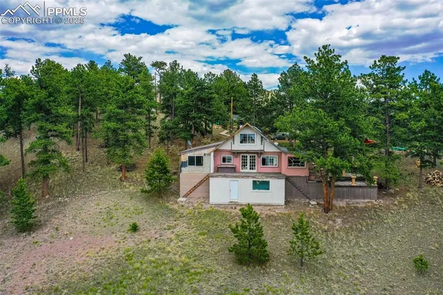 a house with trees in the background