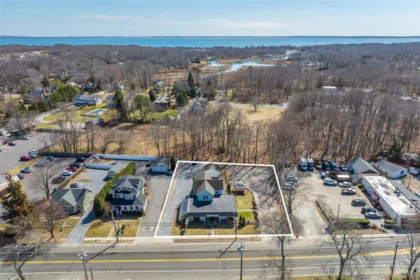 an aerial view of multiple house