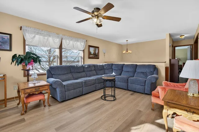 a living room with furniture