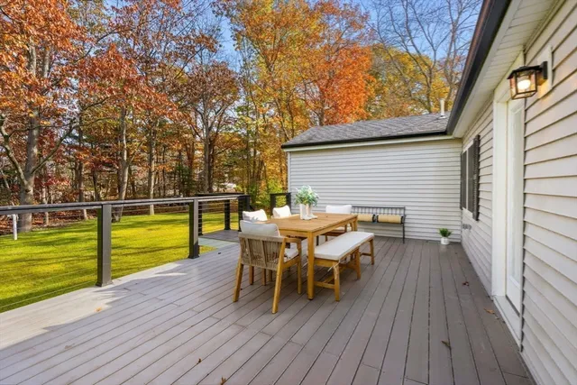 an outdoor view with a sitting space