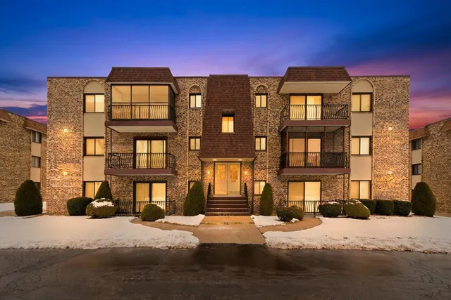 a front view of a building