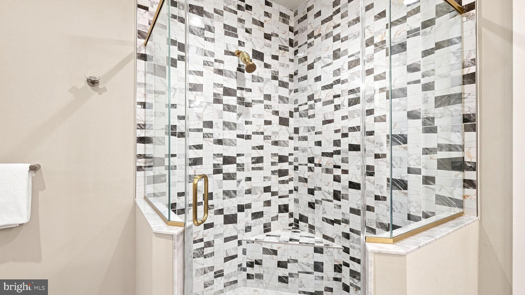 1690 Dobry Road Yardley, PA 19067 - Photo 27 of 45 Elegant marble shower with glass enclosure.