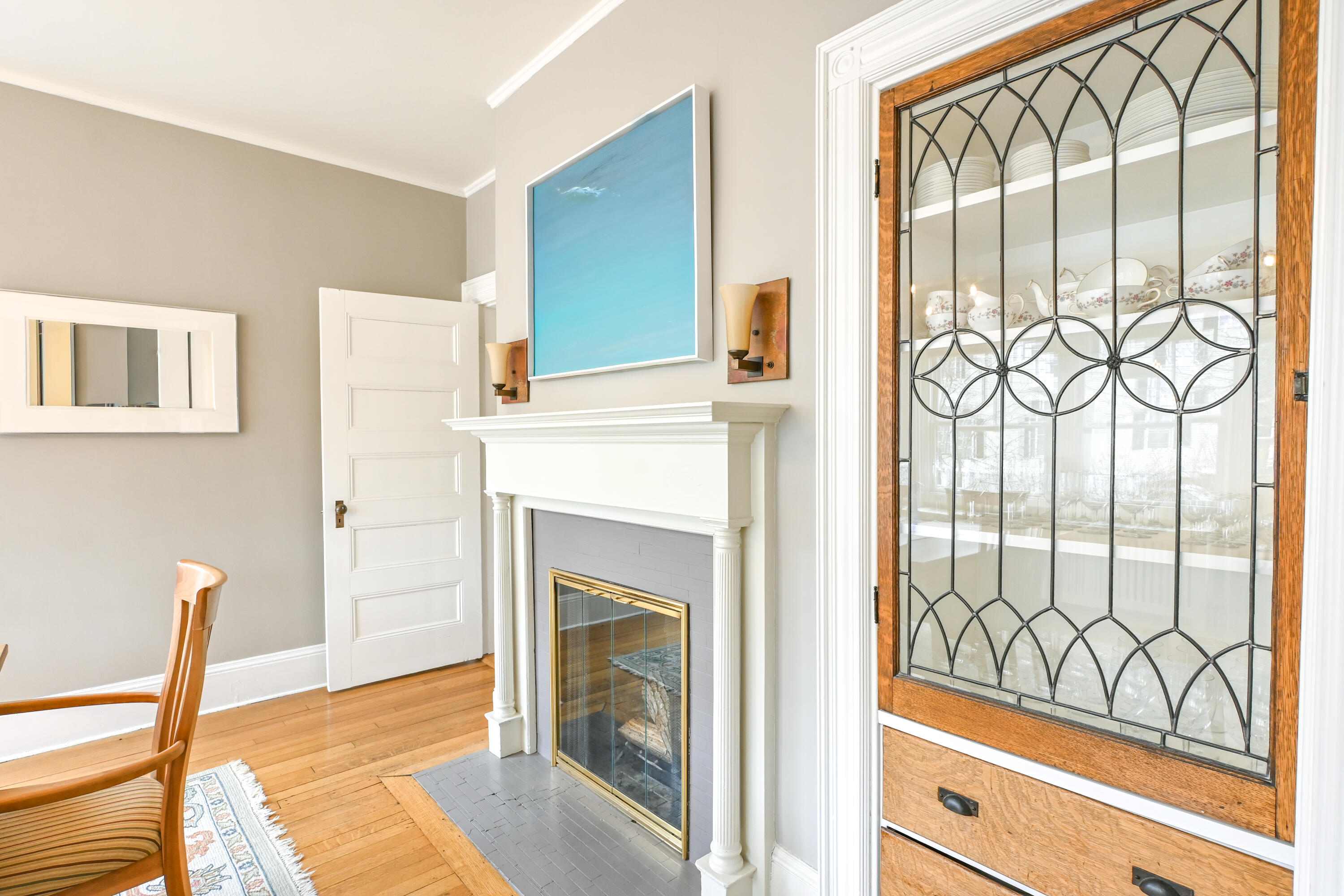 37 Carroll Street Portland, ME 04102 - Photo 19 of 66 Dining room Wood Fireplace and built in