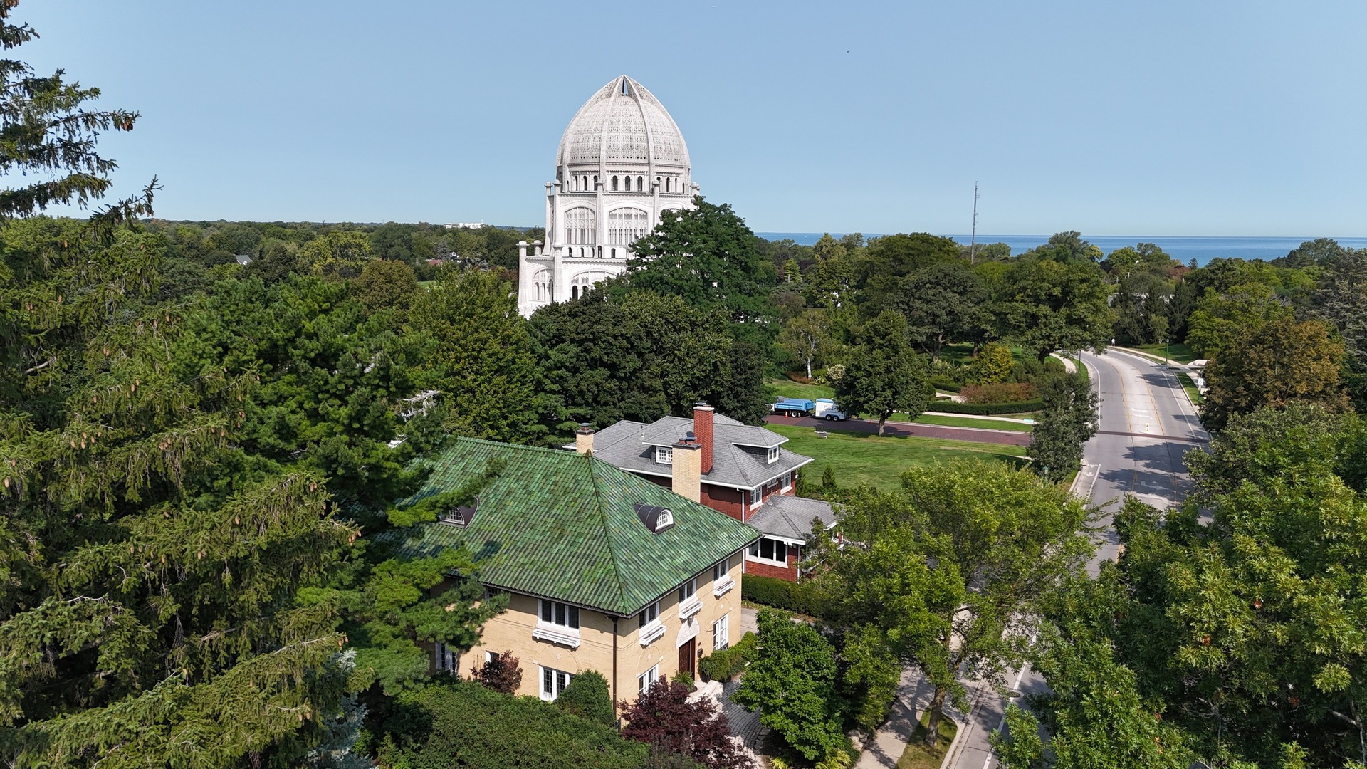 411 Sheridan Road Wilmette, IL 60091 - Photo 2 of 3 an aerial view of a house with outdoor space and street view