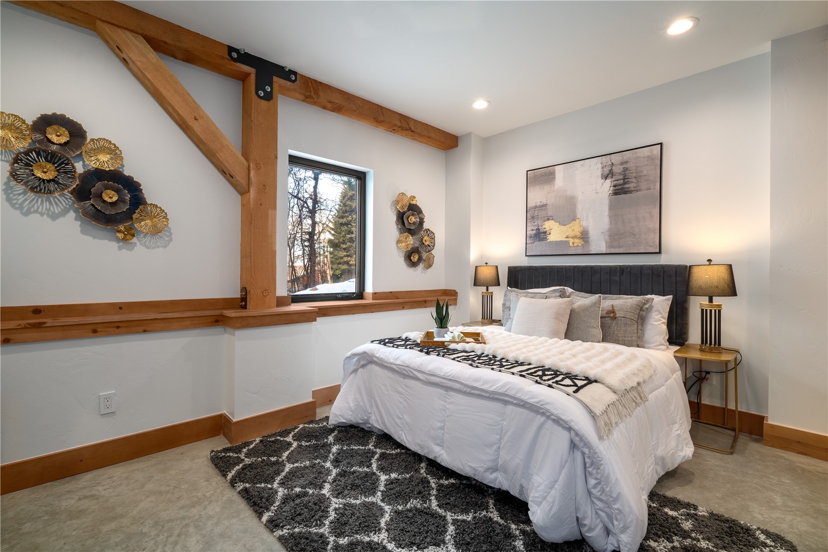 200 Sundance Court, Unit 1 Steamboat Springs, CO 80487 - Photo 38 of 50 Bedroom with light colored carpet and recessed lighting