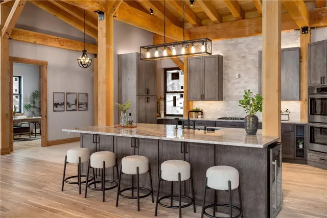 a living room with furniture