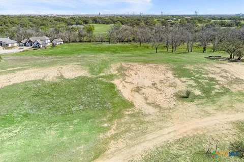a green field with lots of trees