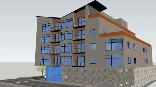 a view of an buildings