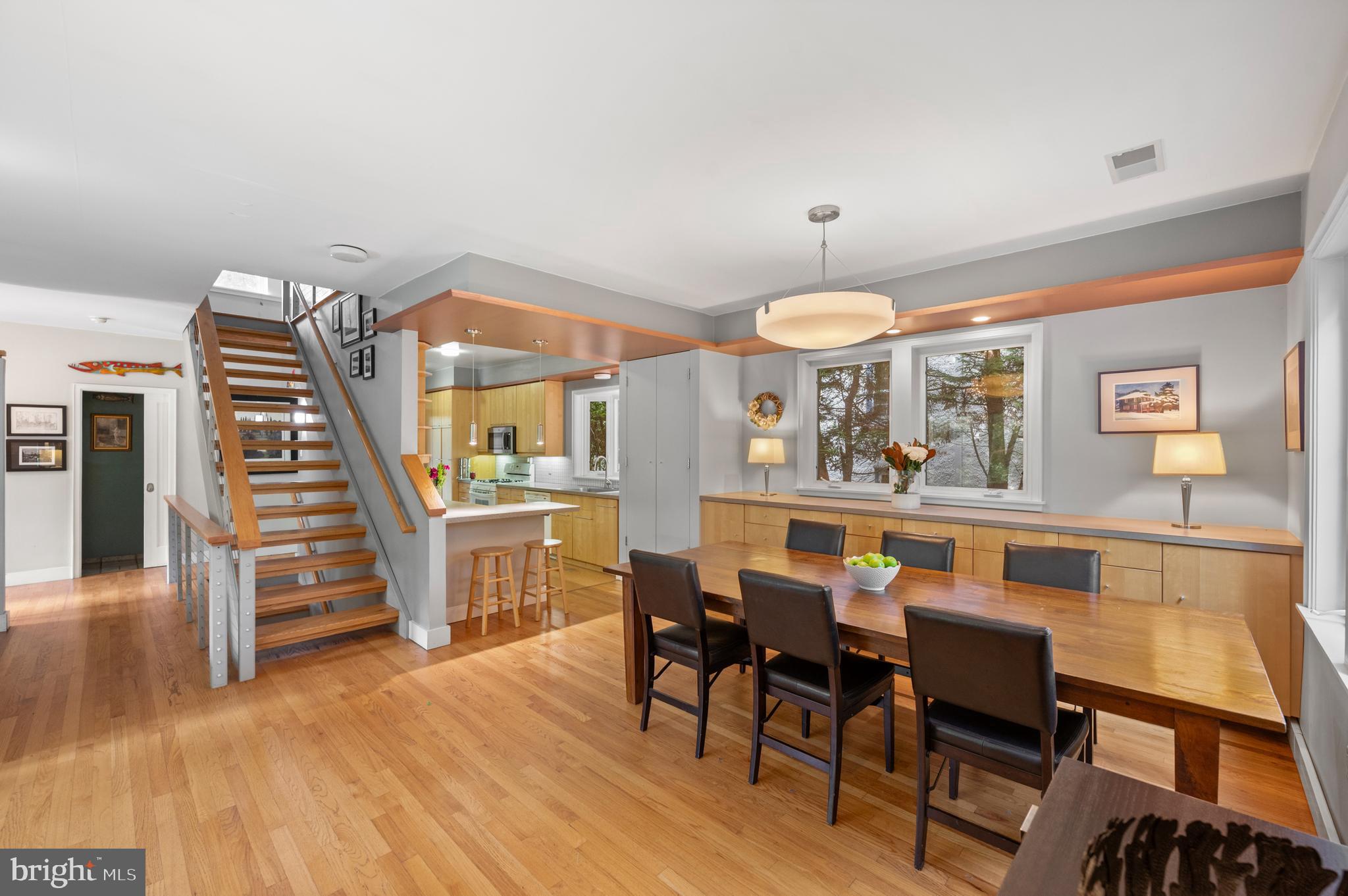 414 Mcclenaghan Mill Road Wynnewood, PA 19096 - Photo 16 of 43 a view of a dining room with furniture and wooden floor