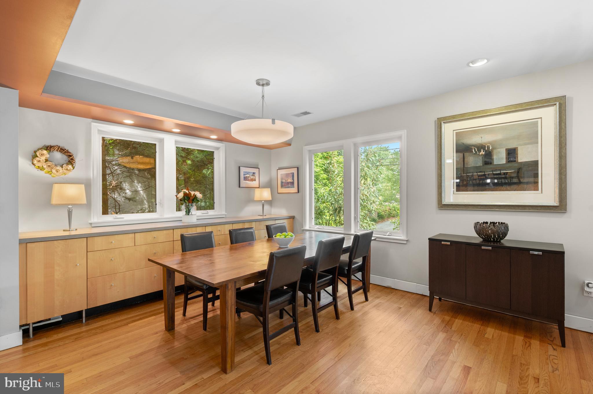 414 Mcclenaghan Mill Road Wynnewood, PA 19096 - Photo 24 of 43 a view of a dining room with furniture window and wooden floor