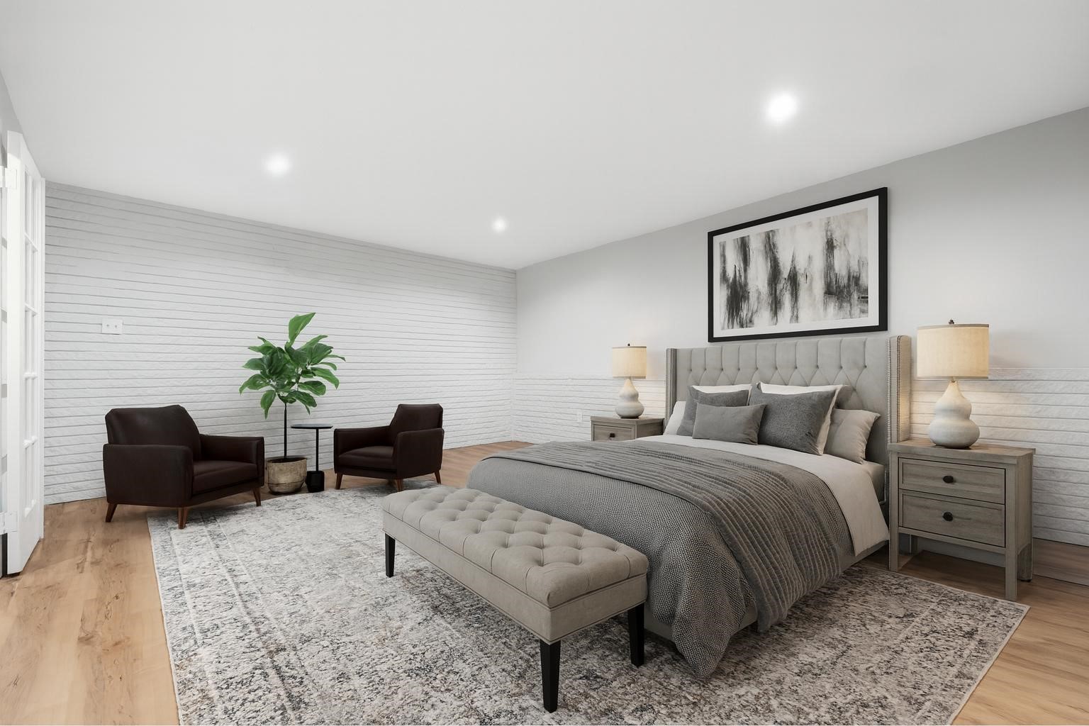 3141 Bissonnet Street Houston, TX 77005 - Photo 3 of 45 a bedroom with a bed and a couch