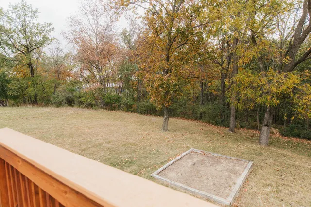 a view of a backyard