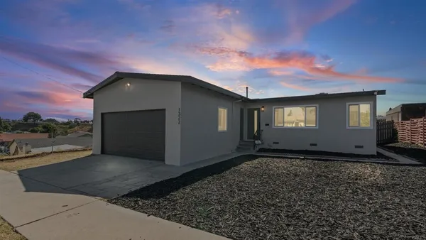 a view of backyard of house