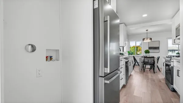 an entryway dining room and livingroom view