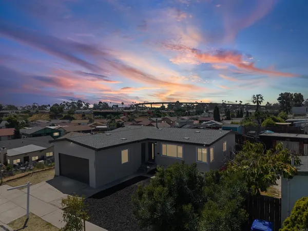 a city view with tall buildings