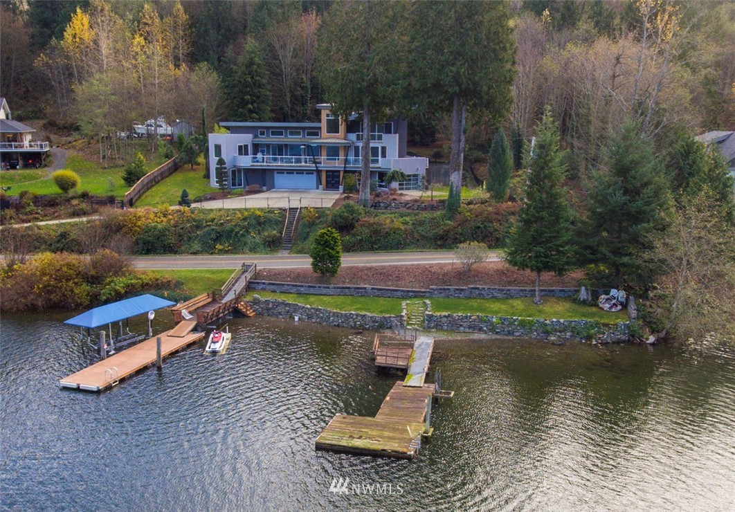 1333 Roy Road Bellingham, WA 98229 - Photo 7 of 37 an aerial view of a house with a yard table and chairs