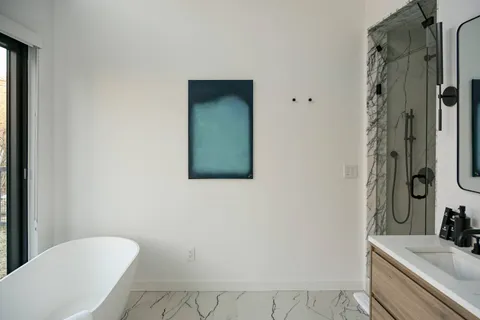 a bathroom with a shower