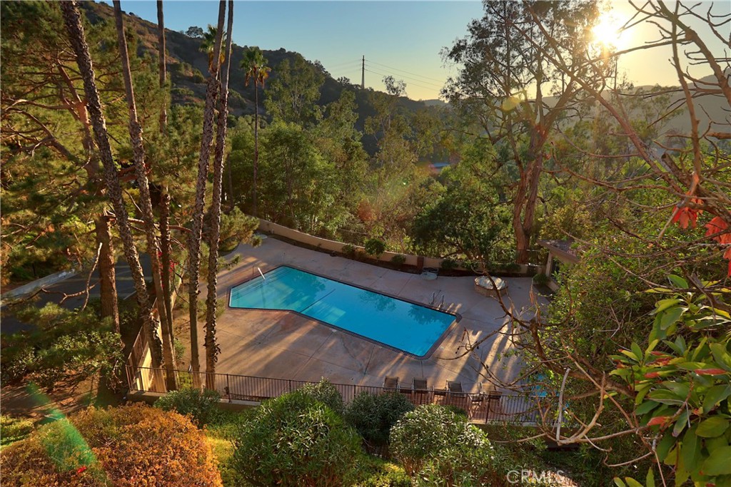 a view of a backyard