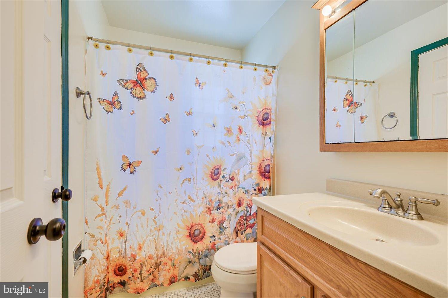 221 Hickory Corner Road East Windsor, NJ 08520 - Photo 22 of 29 Bright bathroom with floral butterfly decor.