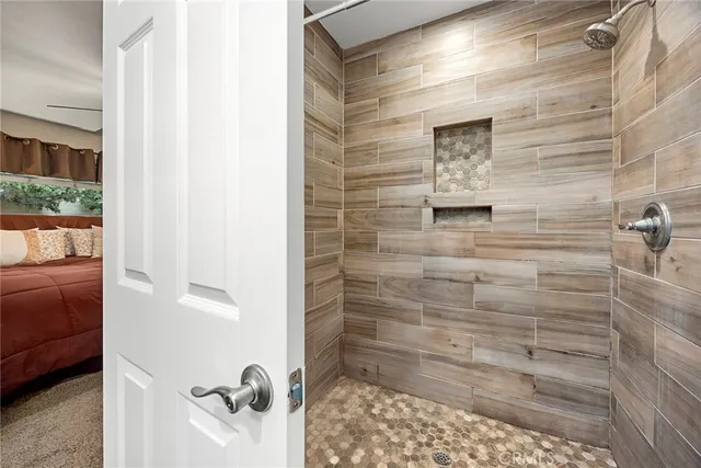 a bathroom with a shower