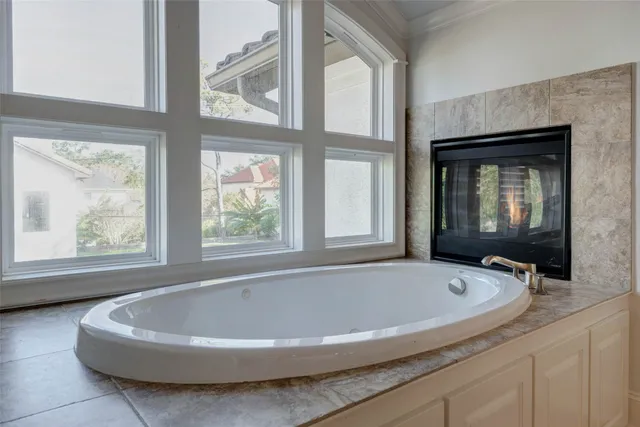 a view of a balcony with wooden floor