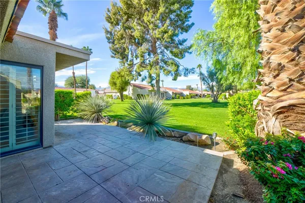 a view of a garden with pathway