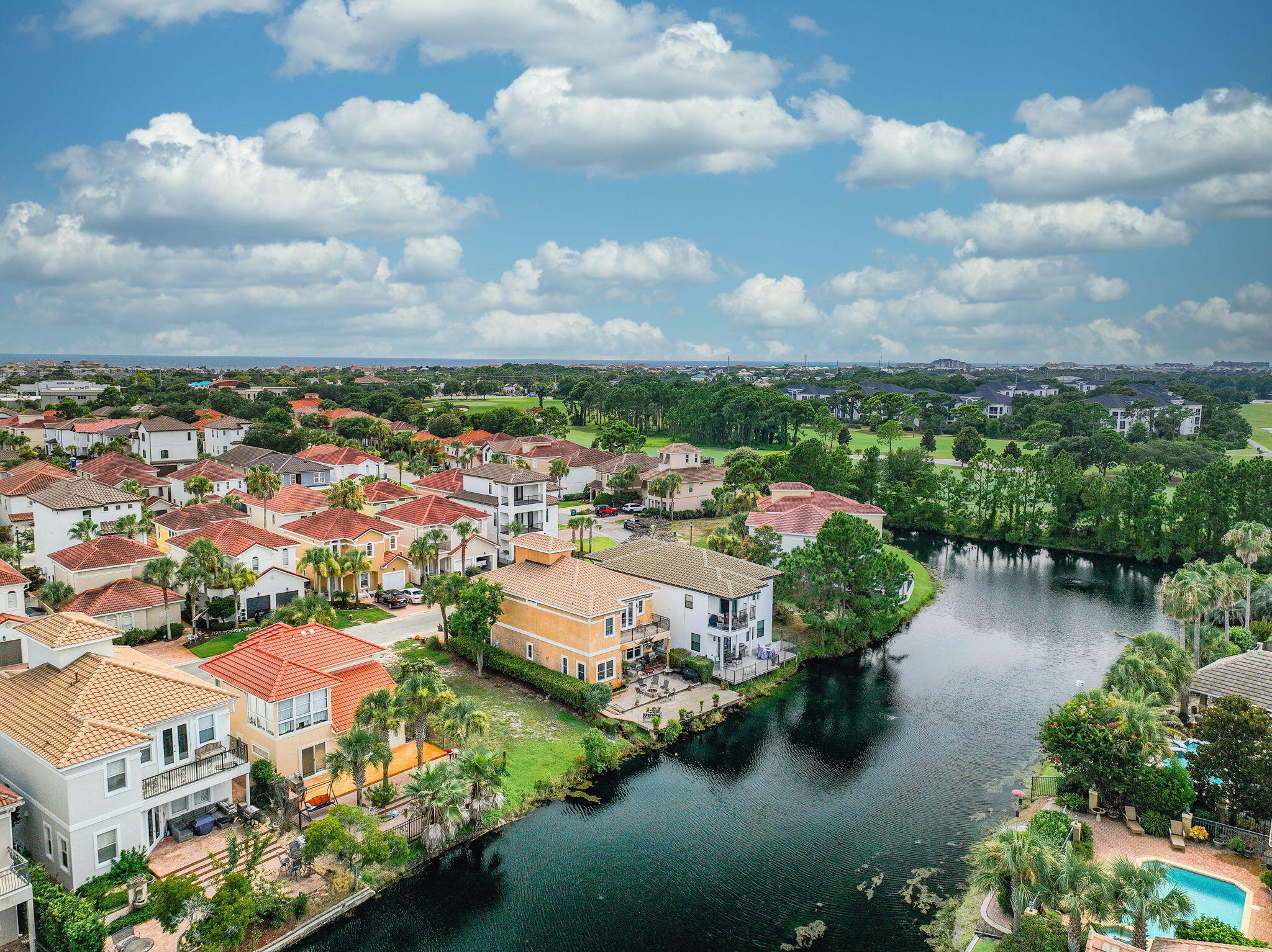 270 Calusa Boulevard Destin, FL 32541 - Photo 2 of 27 an aerial view of lake and residential houses with outdoor space