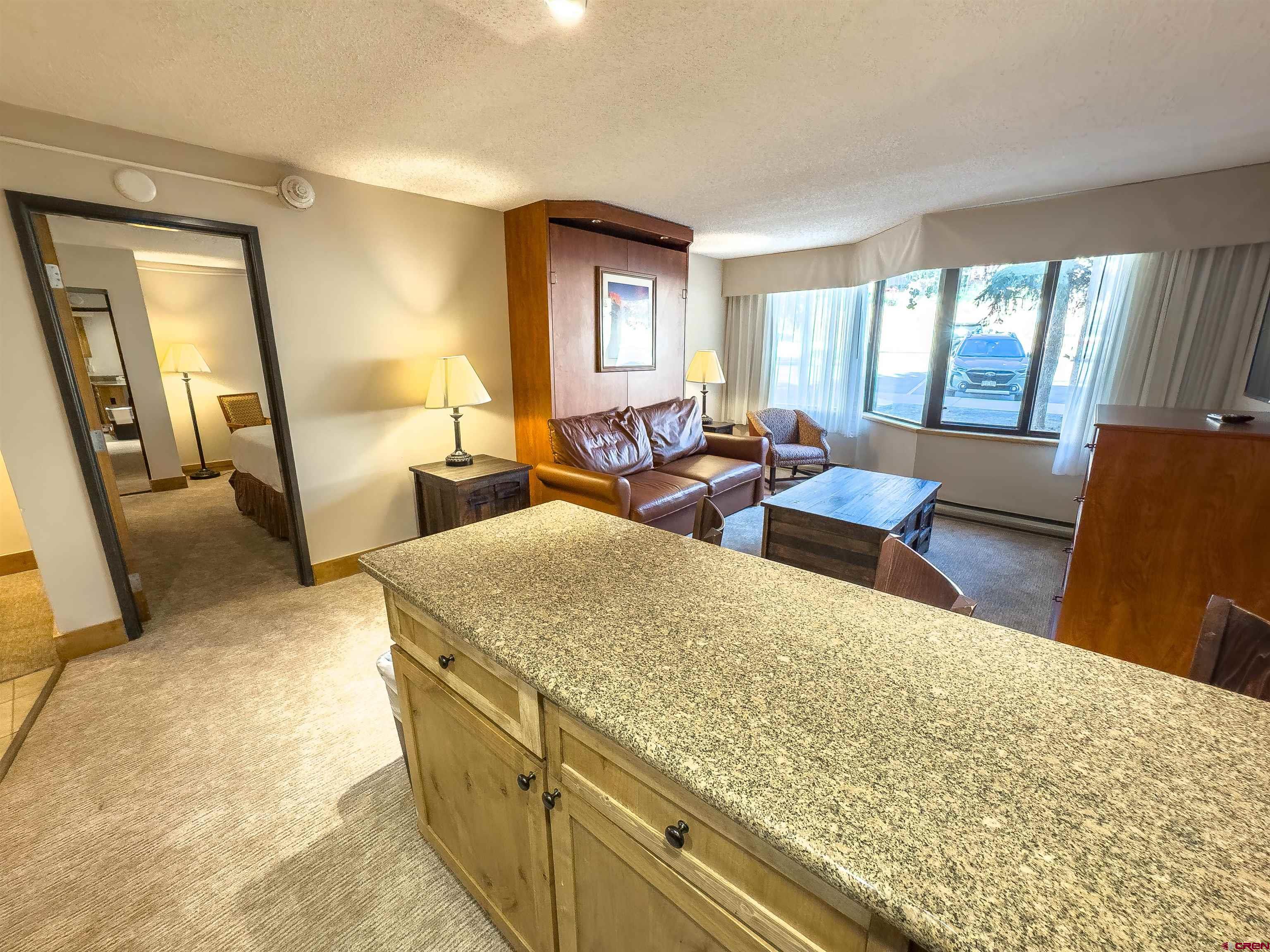 6 Emmons Road, Unit 125 Crested Butte, CO 81225 - Photo 4 of 42 a living room with furniture and a flat screen tv