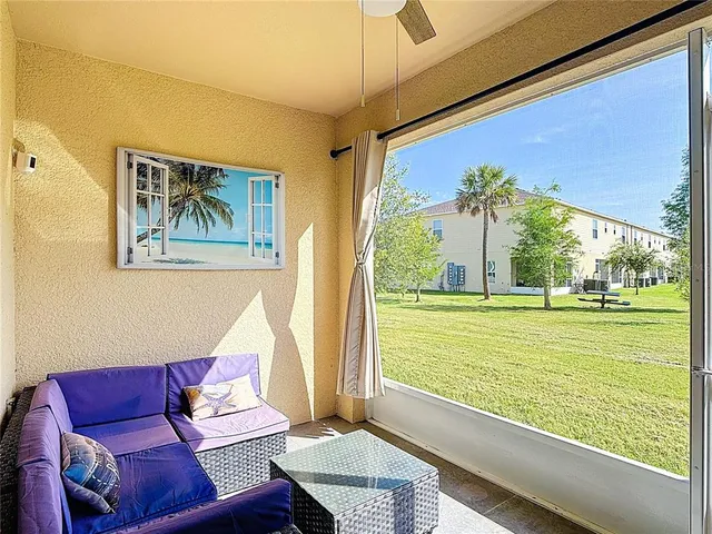 a view of a room and window