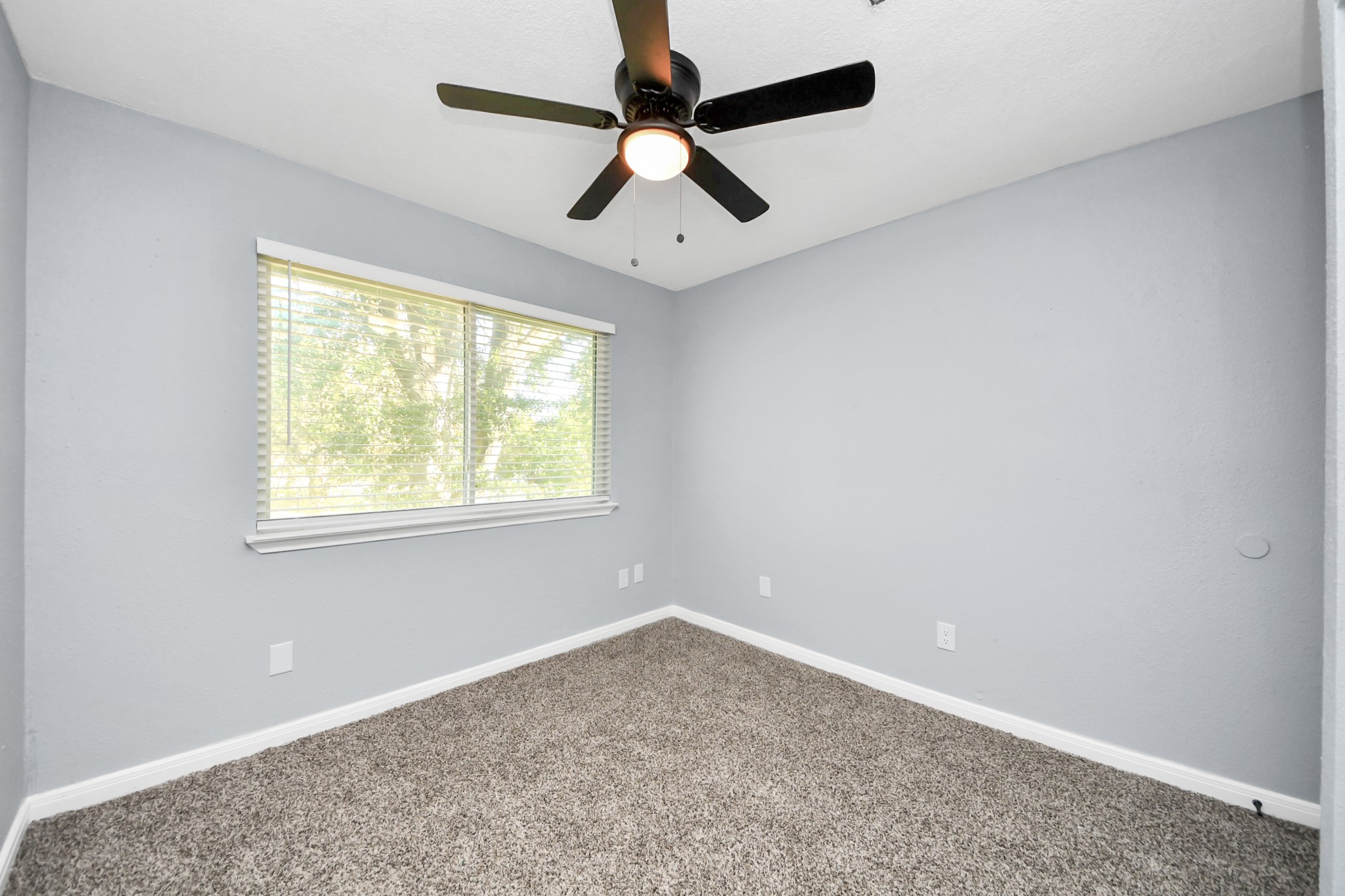 1806 Lacewing Lane Houston, TX 77067 - Photo 27 of 49 en empty room with windows and ceiling fan