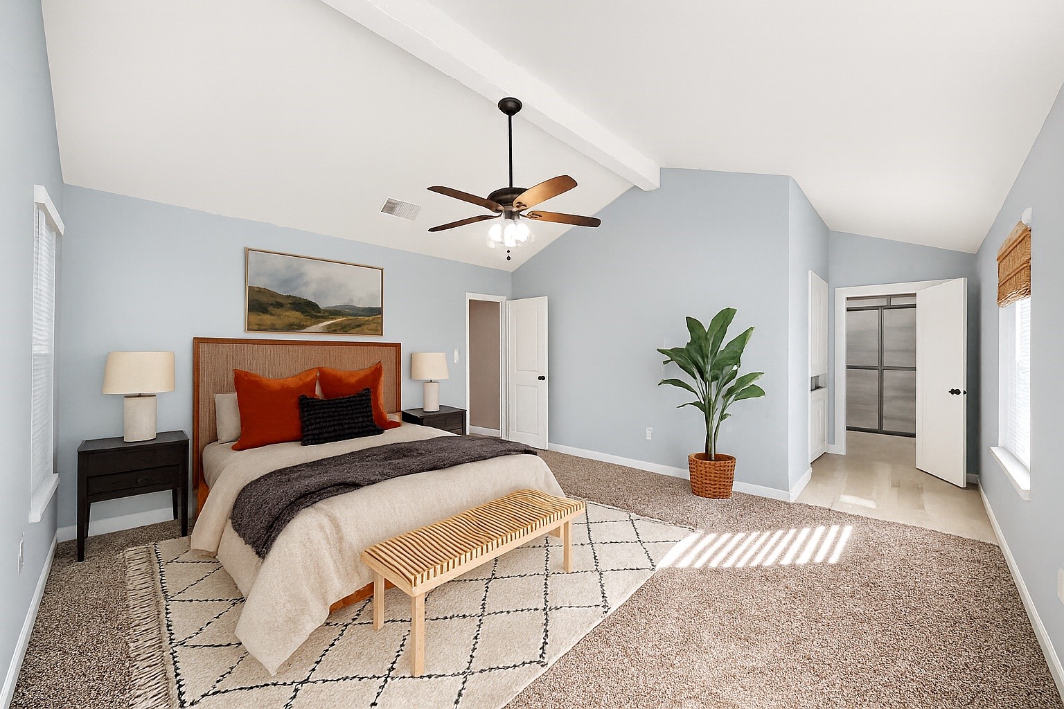 1806 Lacewing Lane Houston, TX 77067 - Photo 4 of 49 a bedroom with a large bed and a chandelier