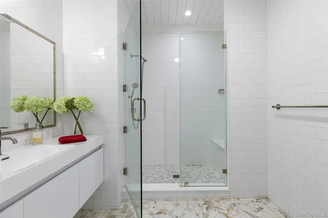 a bathroom with a shower