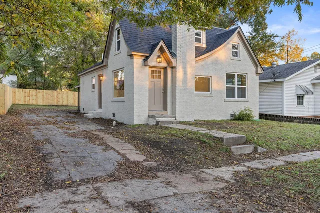 a view of backyard of house