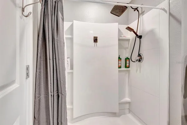 a bathroom with a shower