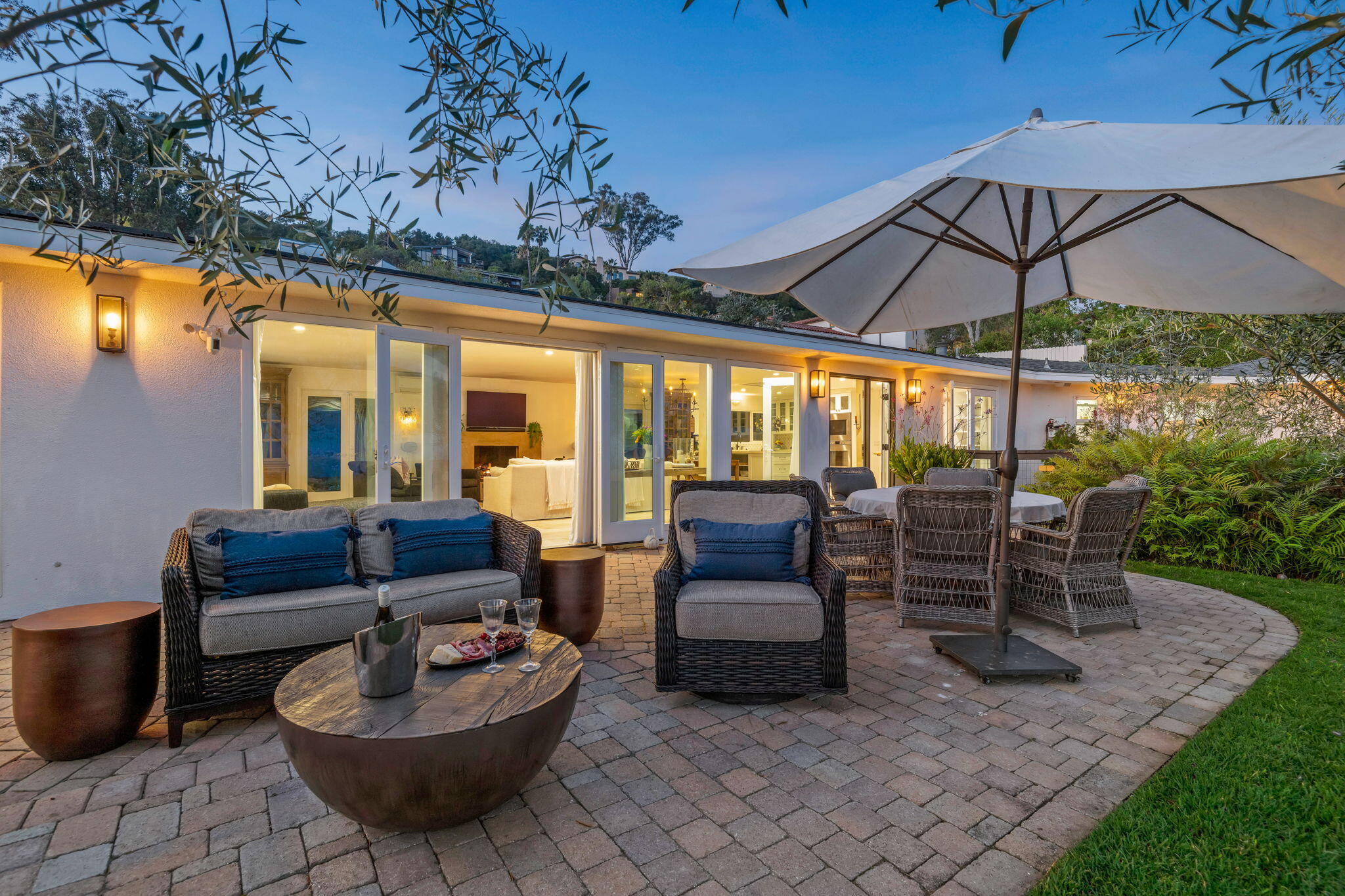 1144 Arbolado Road Santa Barbara, CA 93103 - Photo 8 of 40 14-Front Patio (twilight)