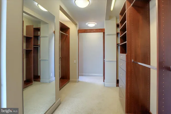 a view of hallway with walk in closet