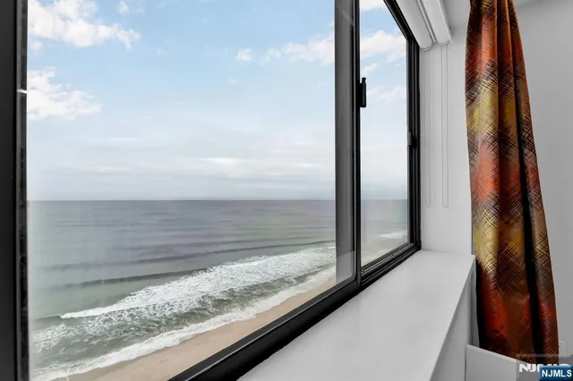 a view of a glass door