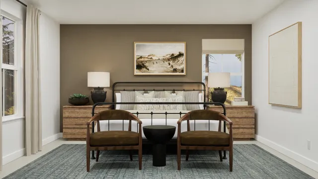 a view of a dining room with furniture and window