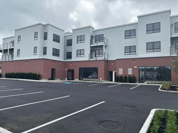 a front view of a building