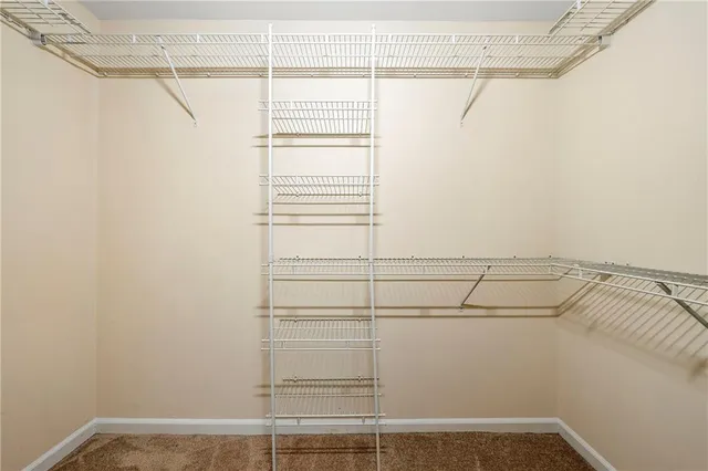 a view of a room with racks on the wall
