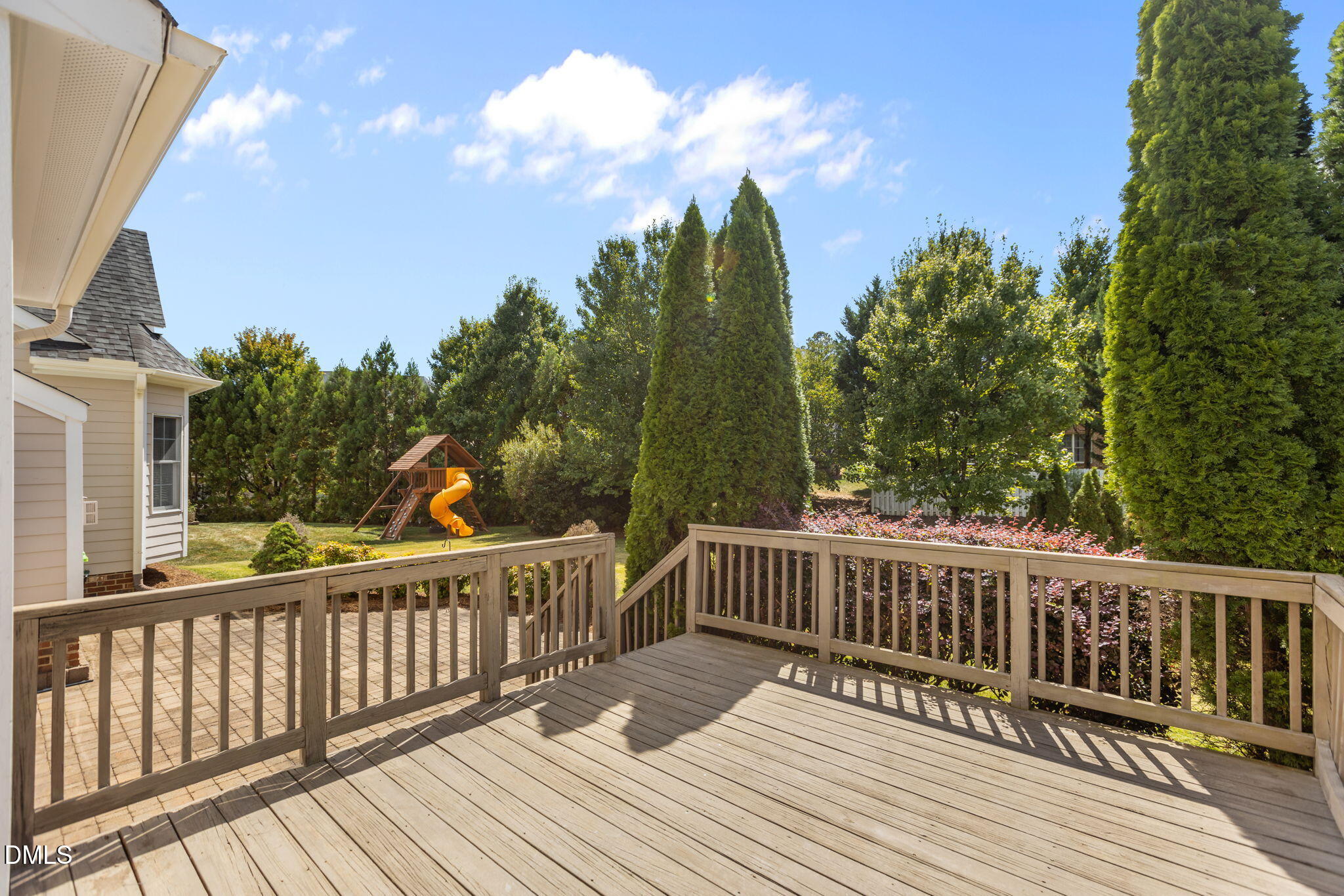 11552 Auldbury Way Raleigh, NC 27617 - Photo 45 of 62 a view of balcony with wooden floor and fence