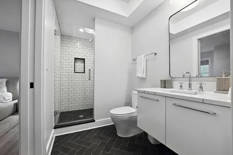 a view of empty room with windows