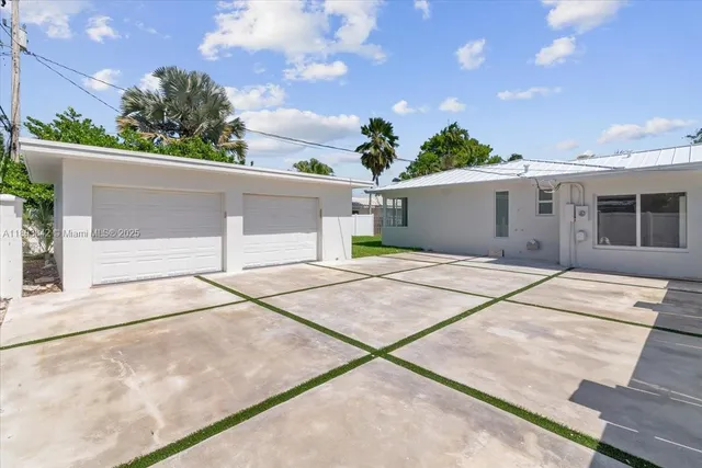 a backyard of a house with lots of green space