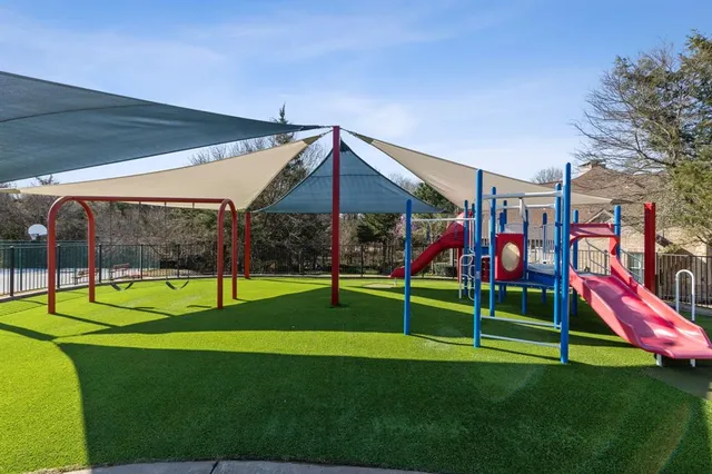a view of a chairs and table in the patio